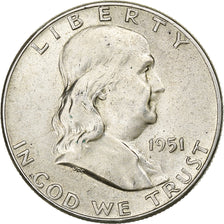 États-Unis, Half Dollar, Franklin Half Dollar, 1951, U.S. Mint, Argent, SUP