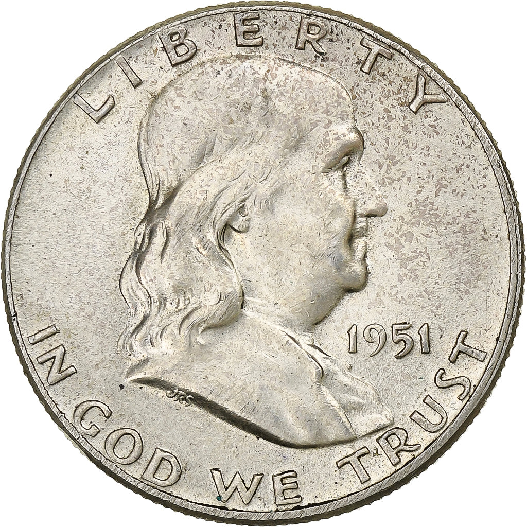 Estados Unidos, Half Dollar, Franklin Half Dollar, 1951, U.S. Mint, Plata, EBC