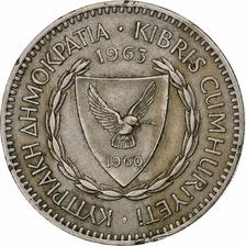 Cypr, 100 Mils, 1963, Nicosia, Miedź-Nikiel, EF(40-45), KM:42