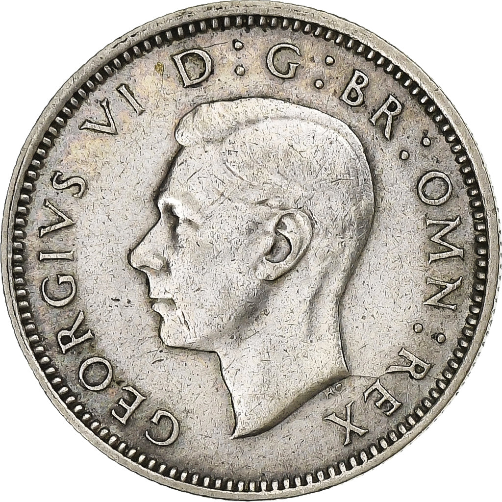 Great Britain, George VI, 6 Pence, 1942, Silver, AU(55-58), KM:852