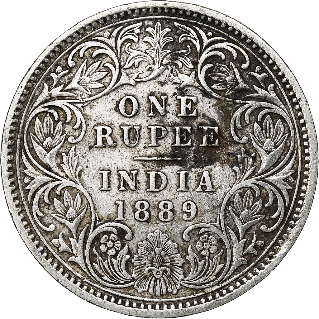 INDIA-BRITISH, Victoria, Rupee, 1889, Bombay, Silver, EF(40-45), KM:492