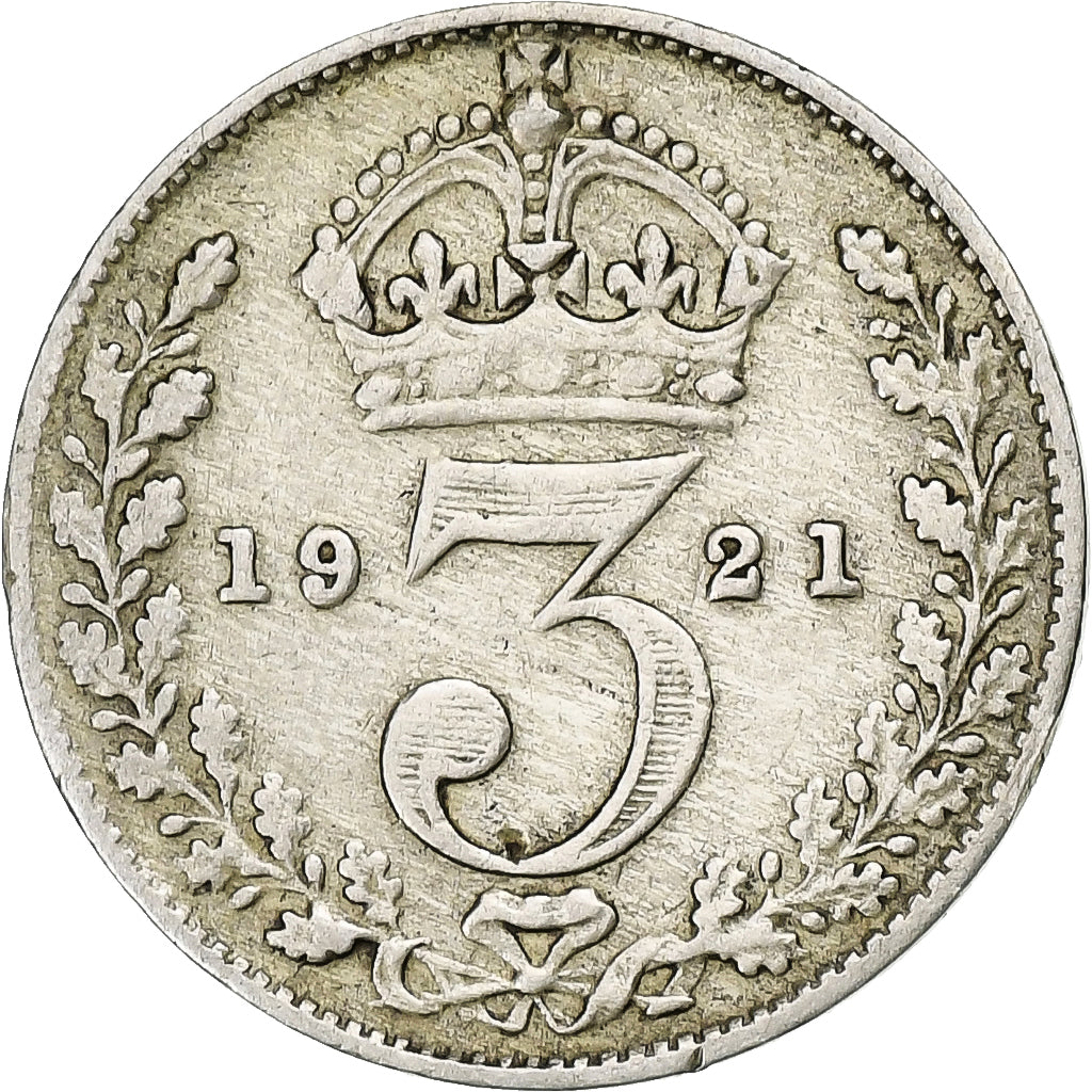 Great Britain, George V, 3 Pence, 1921, Silver, VF(20-25), KM:813a