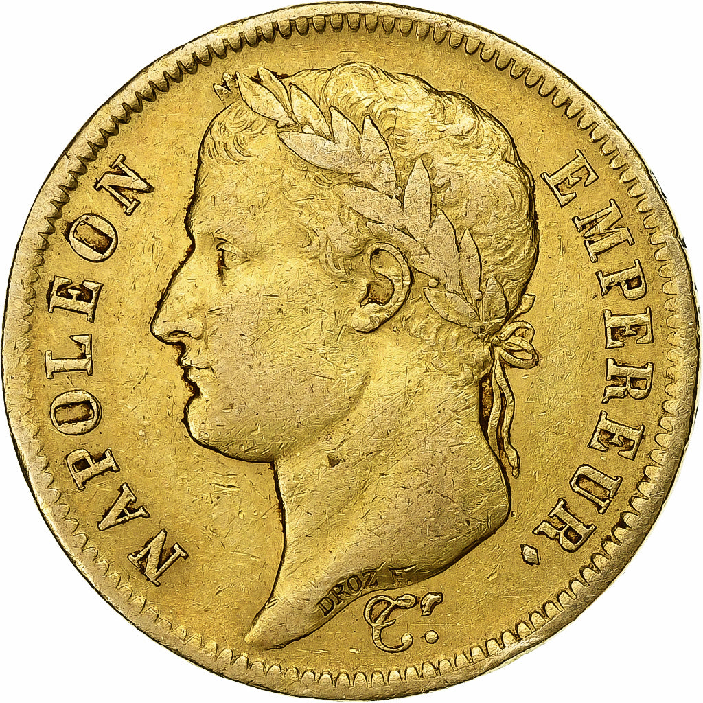 Francja, 40 Francs, Napoléon I, 1811, Paris, Złoto, AU(50-53), KM:696.1