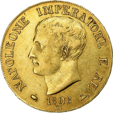 Italien Staaten, KINGDOM OF NAPOLEON, Napoleon I, 40 Lire, 1808, Milan, Gold