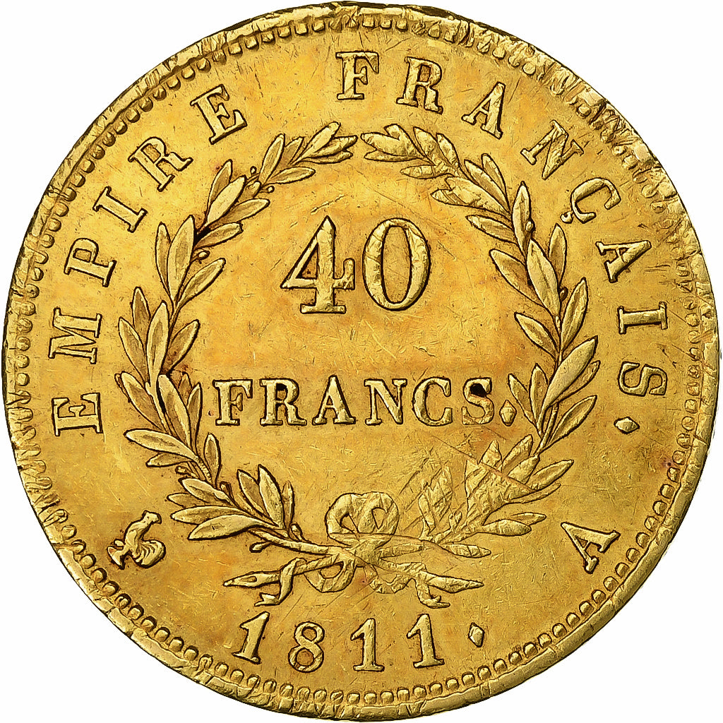 Frankreich, 40 Francs, Napoléon I, 1811, Paris, Gold, SS+, KM:696.1