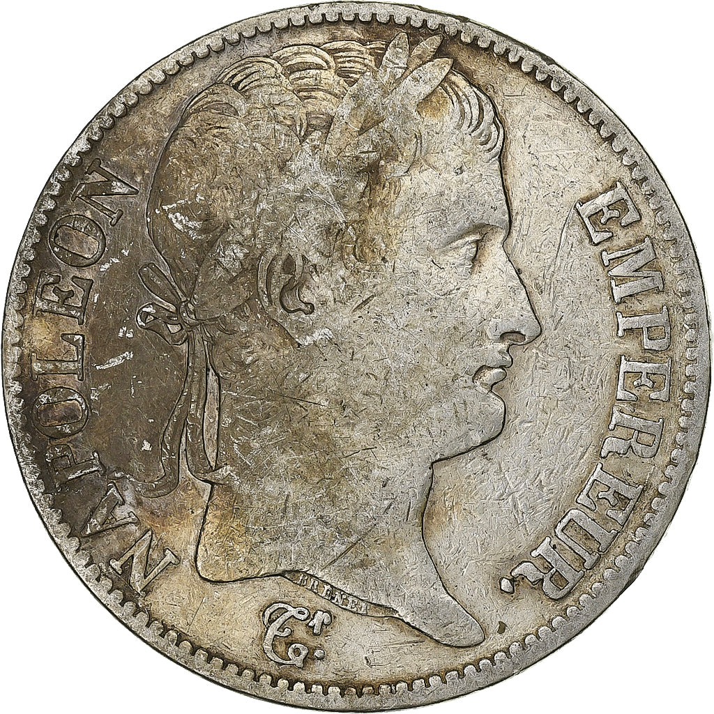 Francia, 5 Francs, Napoléon I, 1813, Bayonne, Plata, BC+, KM:694.9