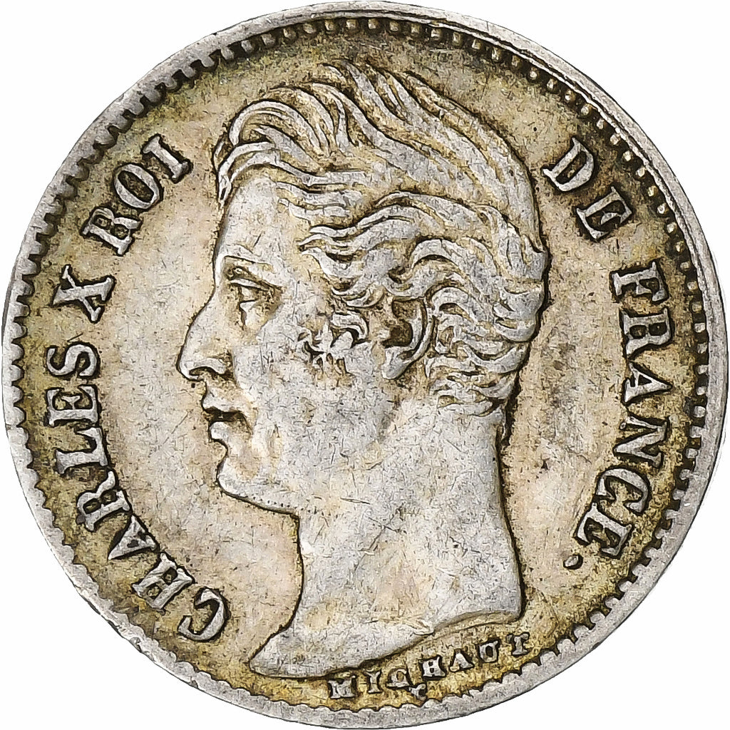 France, 1/4 Franc, Charles X, 1827, Paris, Argent, TTB+, KM:722.1