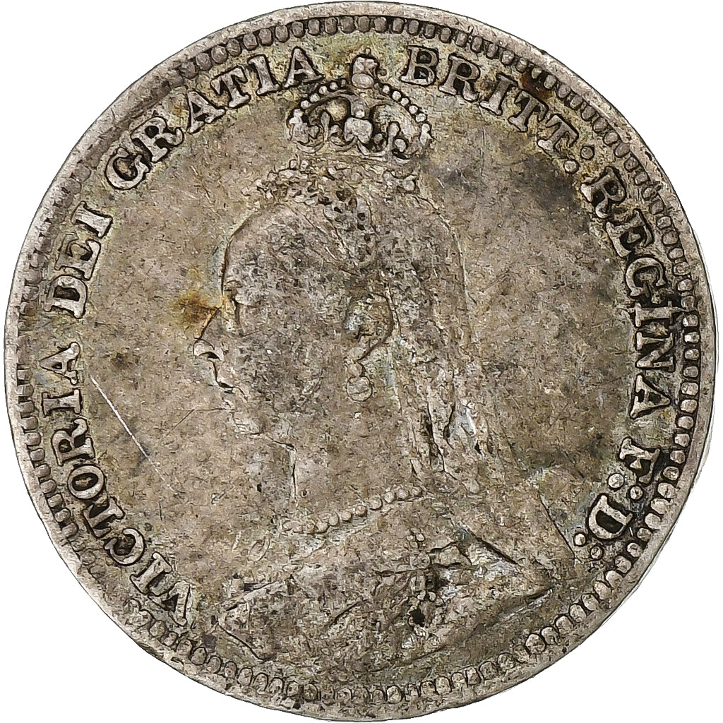 Großbritannien, Victoria, 3 Pence, 1890, Silber, S+, KM:758