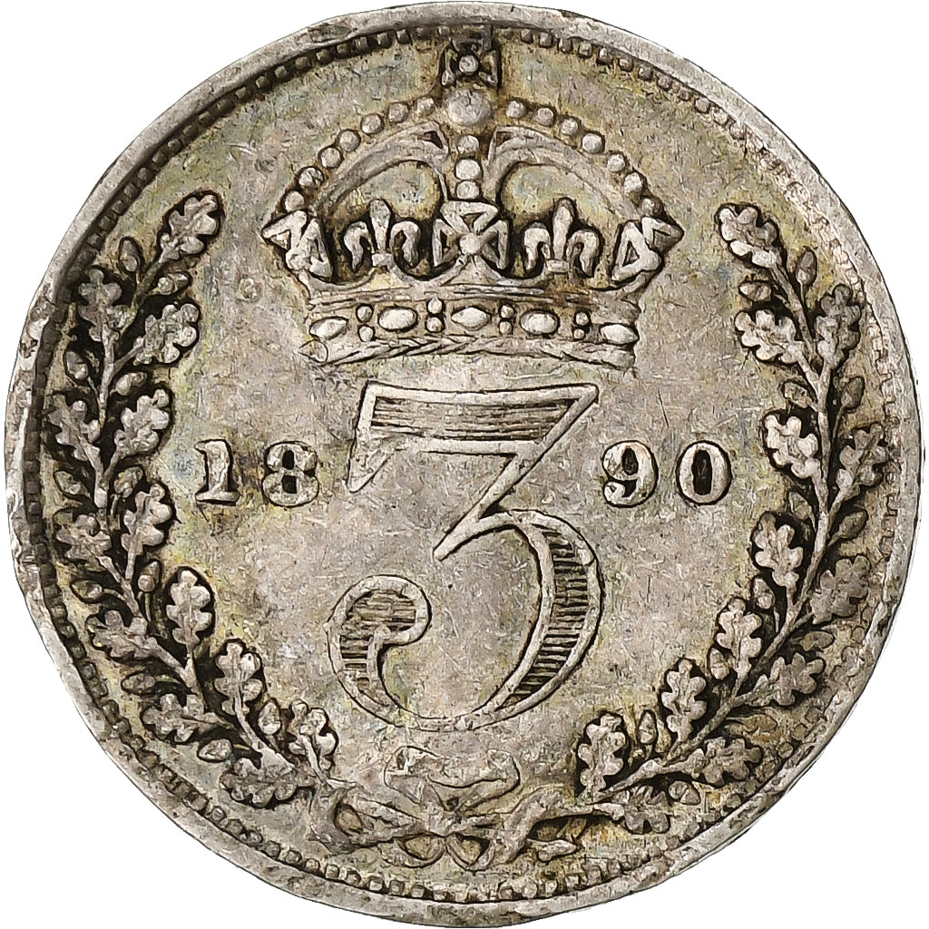 Großbritannien, Victoria, 3 Pence, 1890, Silber, S+, KM:758