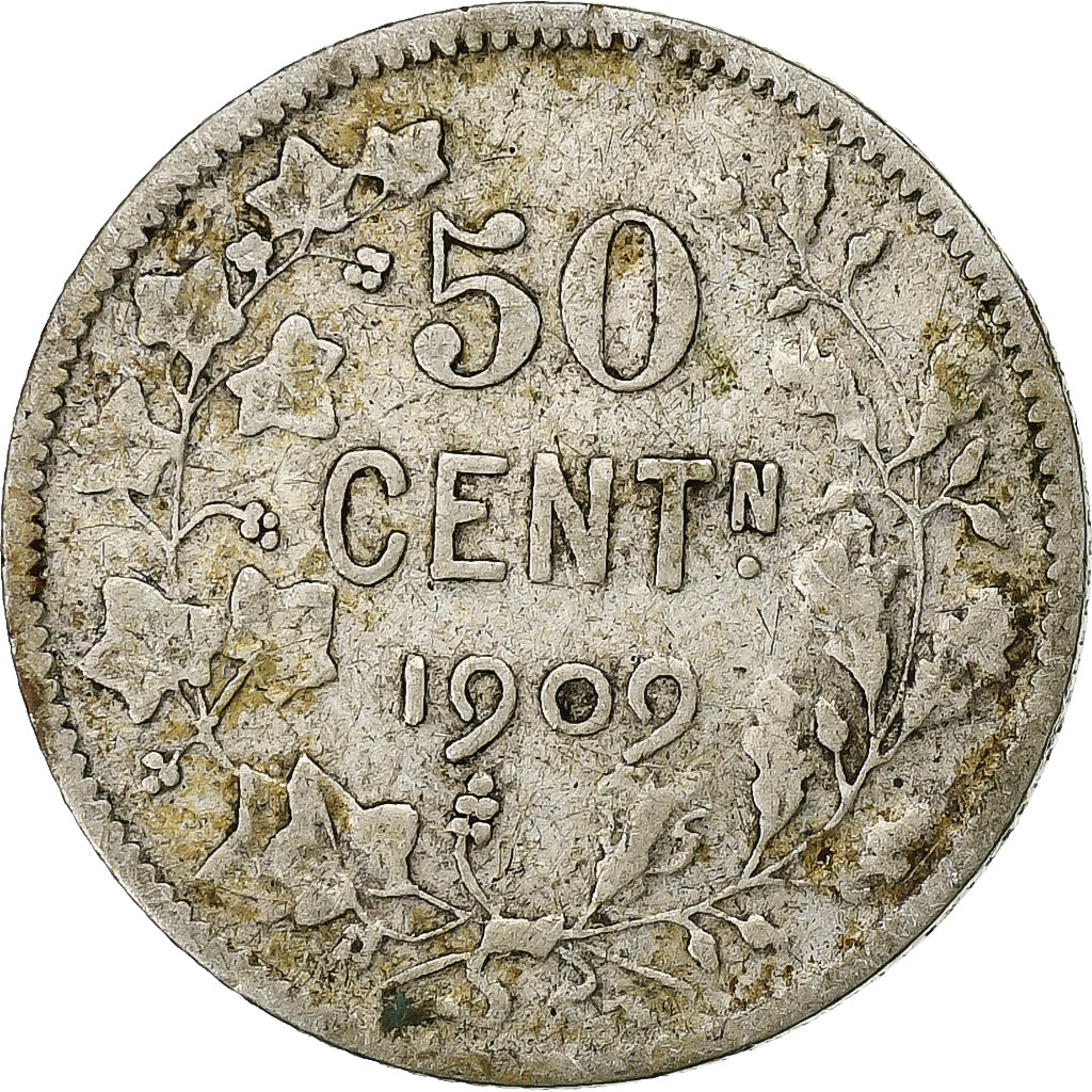 Belgien, 50 Centimes, 1909, Silber, S, KM:61.1