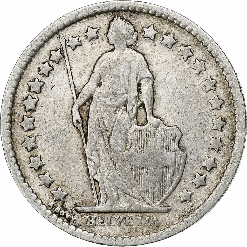 Switzerland, 1/2 Franc, 1878, Bern, Silver, VF(30-35), KM:23