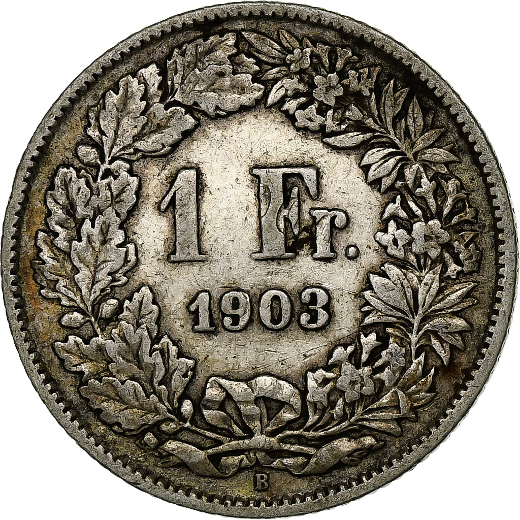 Suiza, Franc, 1903, Bern, Plata, BC+, KM:24