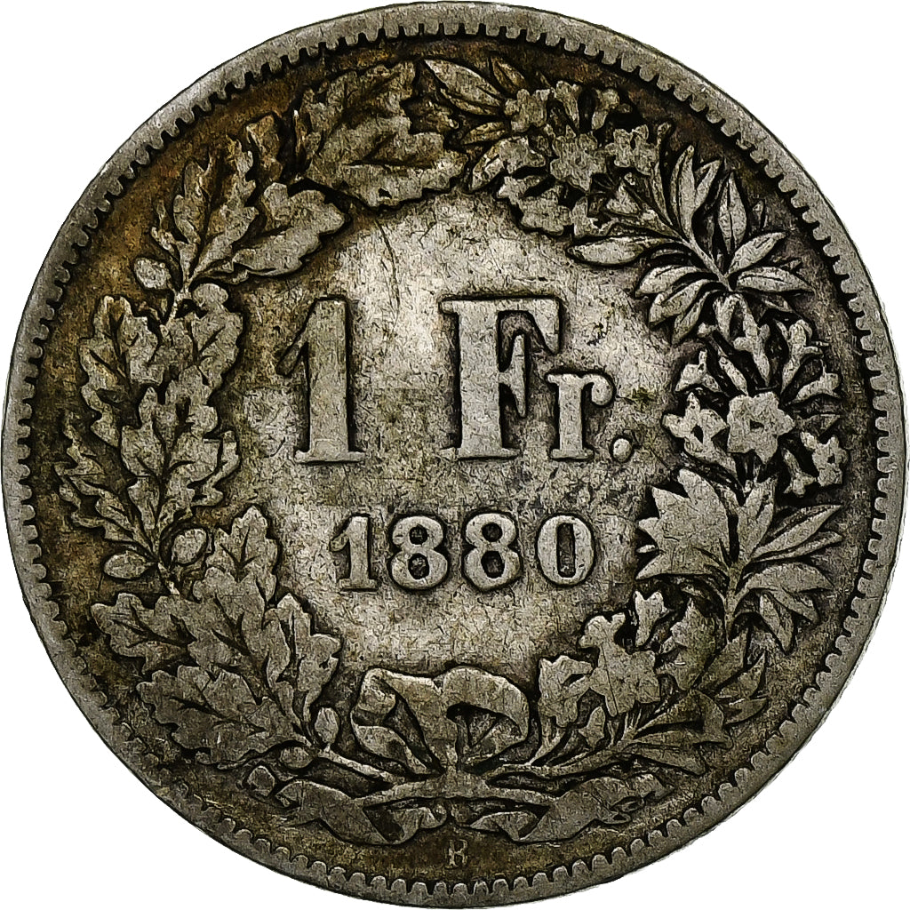 Zwitserland, Franc, 1880, Bern, Zilver, FR+, KM:24