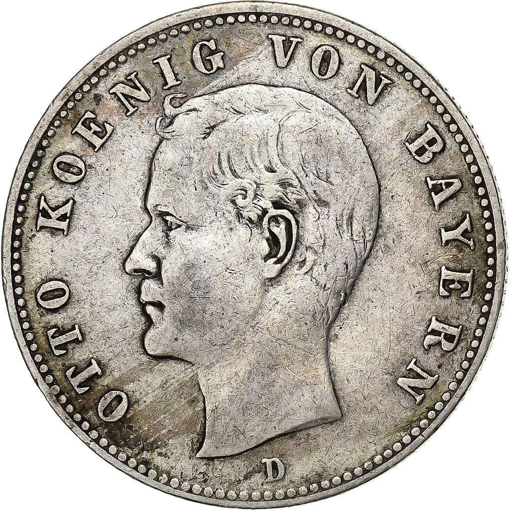 Deutsch Staaten, BAVARIA, Otto, 2 Mark, 1899, Munich, Silber, S+, KM:913