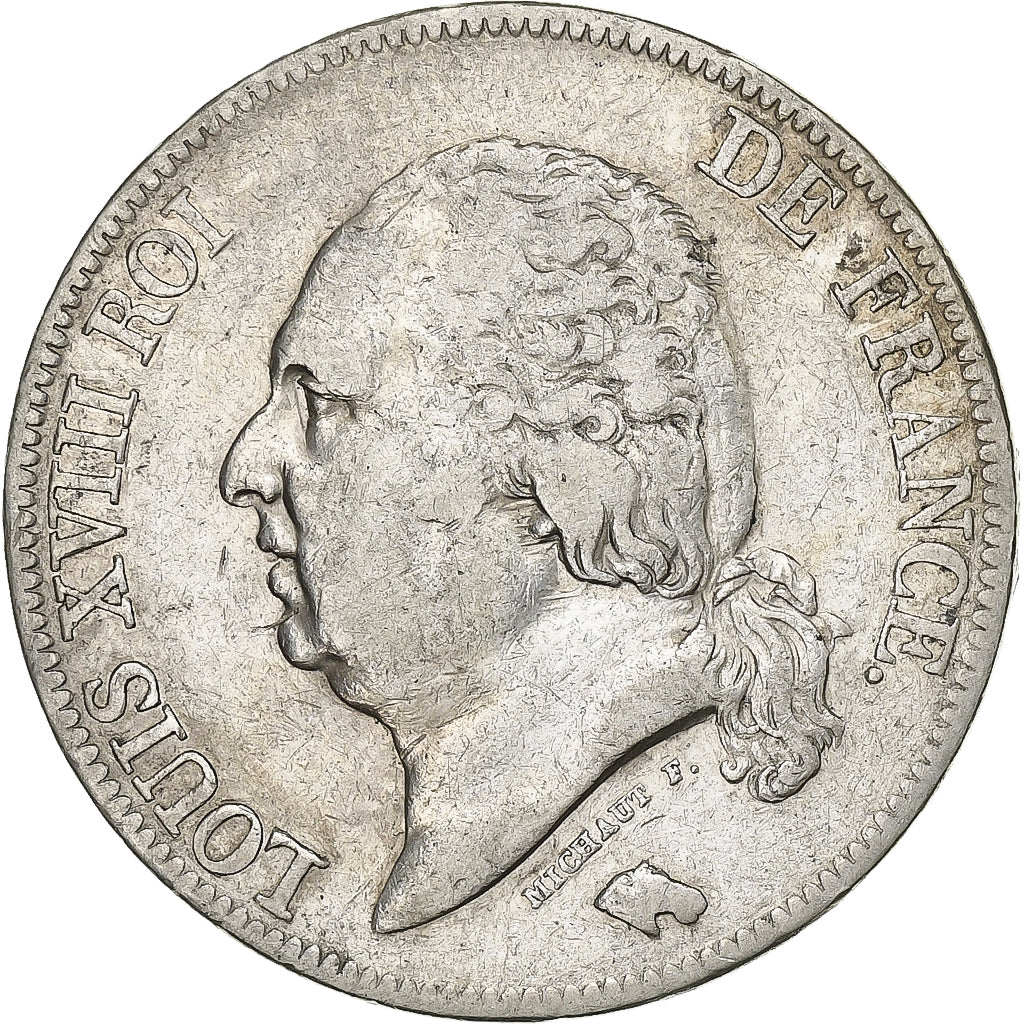 Frankreich, 5 Francs, Louis XVIII, 1823, Bayonne, Silber, S+, KM:711.8