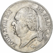 Francia, Louis XVIII, 5 Francs, Louis XVIII, 1824, Lille, Argento, BB, KM:711.13