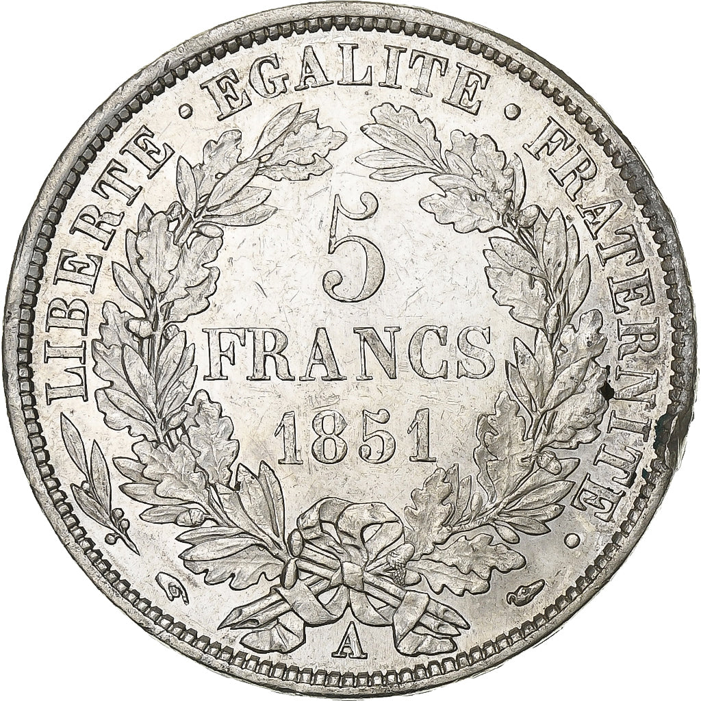 Frankreich, 5 Francs, Cérès, 1851, Paris, Silber, SS+, KM:761.1