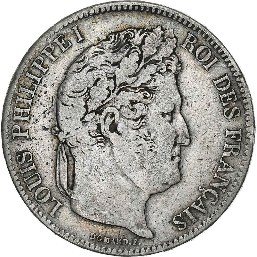 Francja, 5 Francs, Louis-Philippe, 1833, Perpignan, Srebro, VF(20-25), KM:749.11