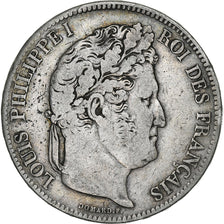 Francja, 5 Francs, Louis-Philippe, 1833, Perpignan, Srebro, VF(20-25), KM:749.11
