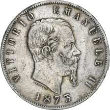 Italien, Vittorio Emanuele II, 5 Lire, 1873, Milan, Silber, SS, KM:8.3
