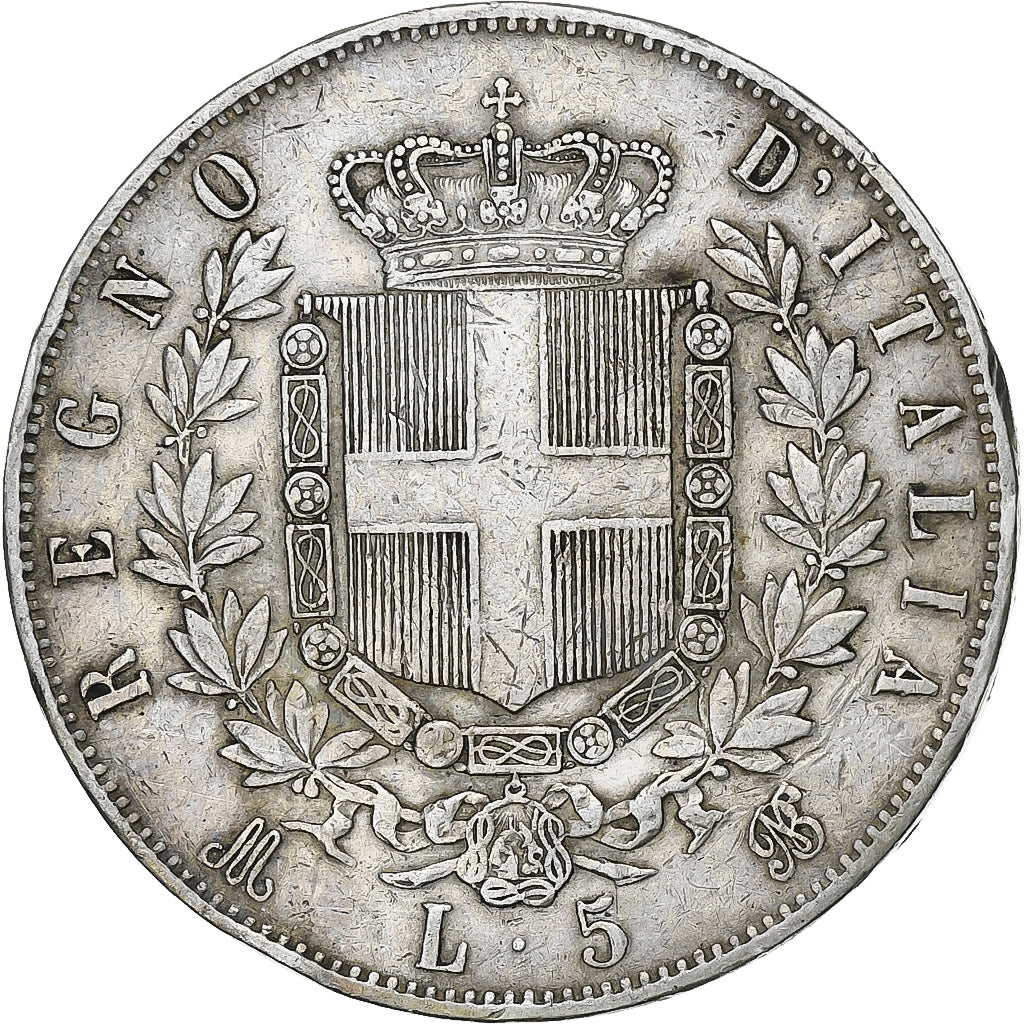 Italien, Vittorio Emanuele II, 5 Lire, 1873, Milan, Silber, SS, KM:8.3