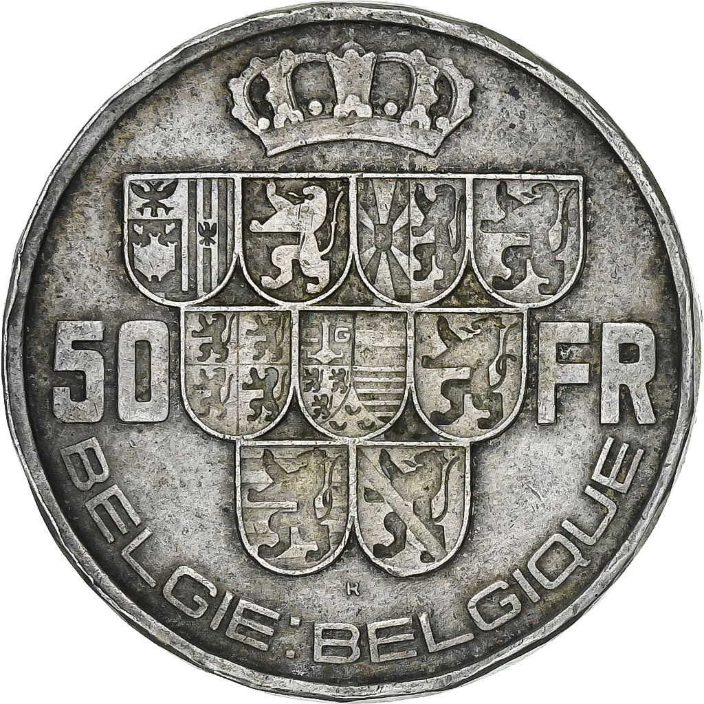 Belgium, 50 Francs, 50 Frank, 1940, Brussels, Silver, EF(40-45), KM:122.1