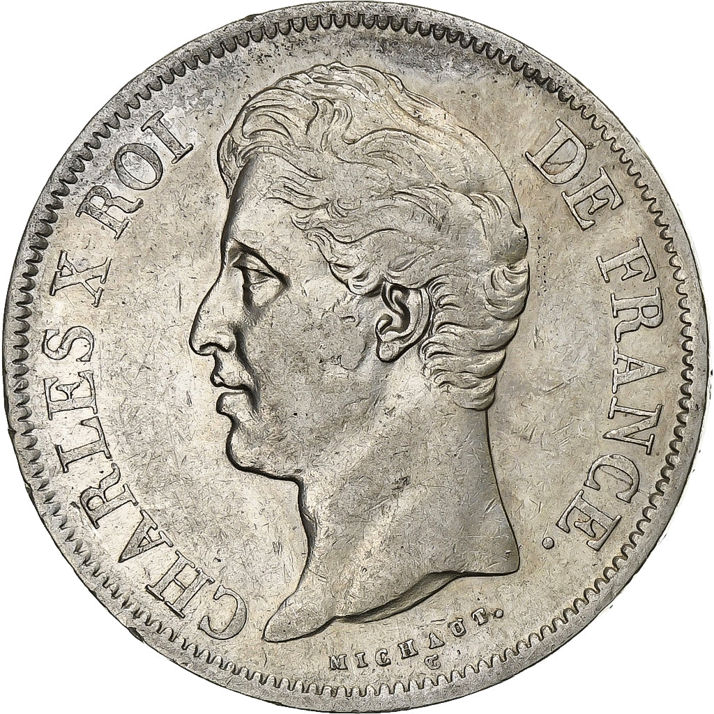 France, 5 Francs, Charles X, 1829, Rouen, Silver, EF(40-45), KM:728.2