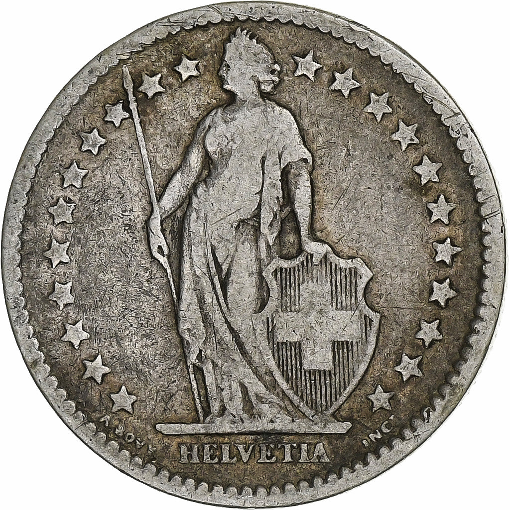 Zwitserland, 2 Francs, 1878, Bern, Zilver, FR, KM:21