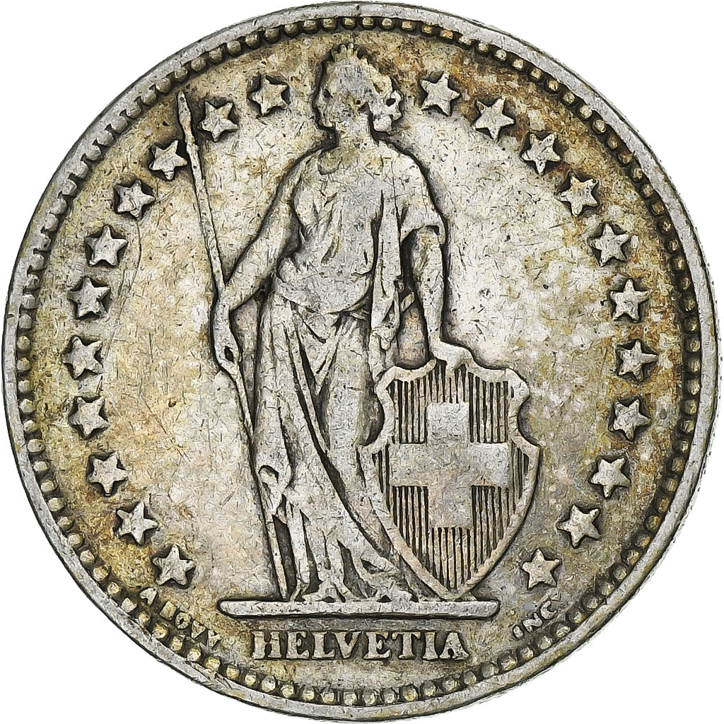 Switzerland, 2 Francs, 1921, Bern, Silver, EF(40-45), KM:21