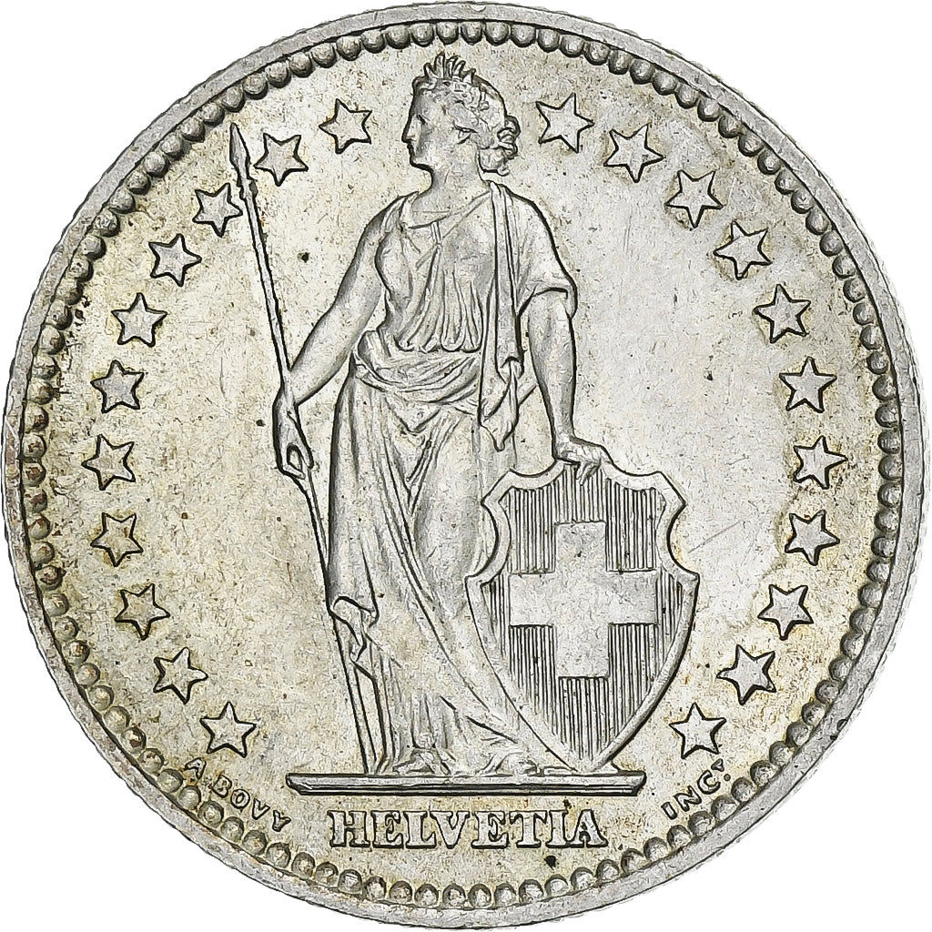 Switzerland, 2 Francs, 1958, Bern, Silver, MS(60-62), KM:21