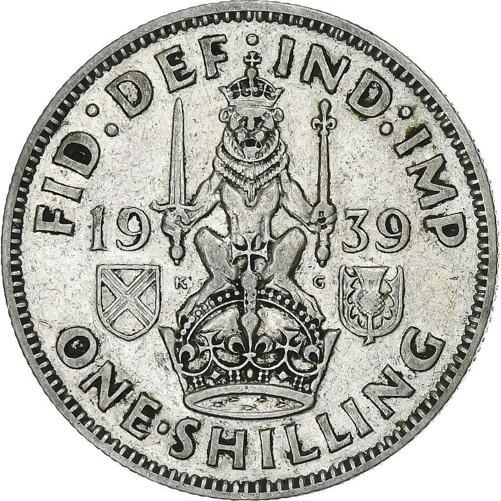 Grande-Bretagne, George VI, Shilling, 1939, Argent, TB+, KM:854