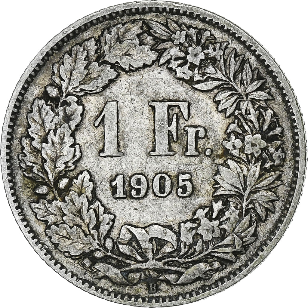 Suiza, Franc, 1905, Bern, Plata, BC+, KM:24
