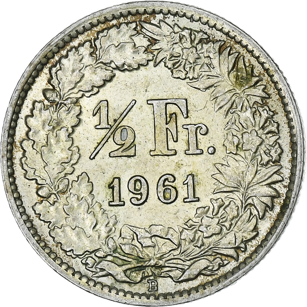 Suiza, 1/2 Franc, 1961, Bern, Plata, EBC, KM:23