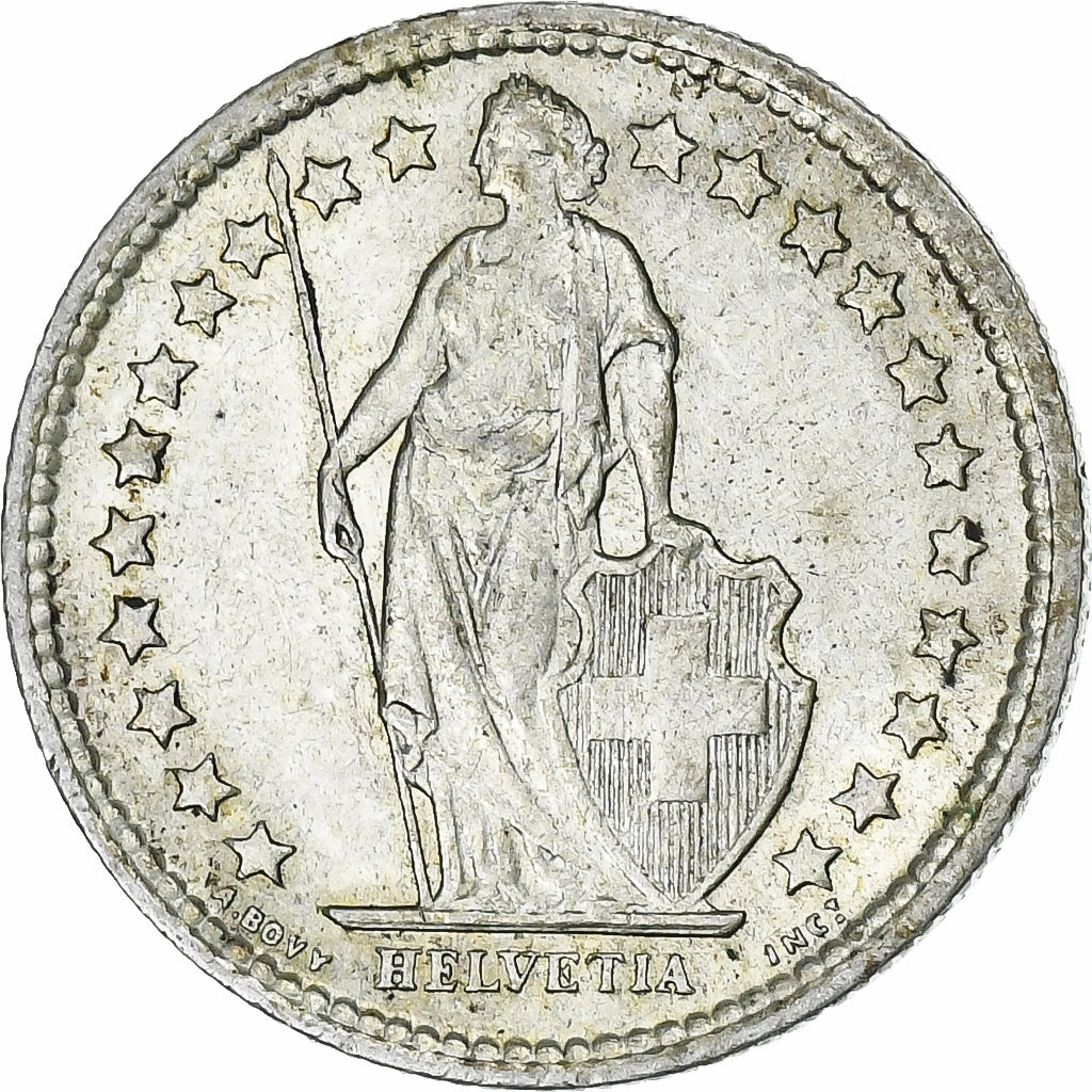 Suiza, 1/2 Franc, 1958, Bern, Plata, EBC, KM:23