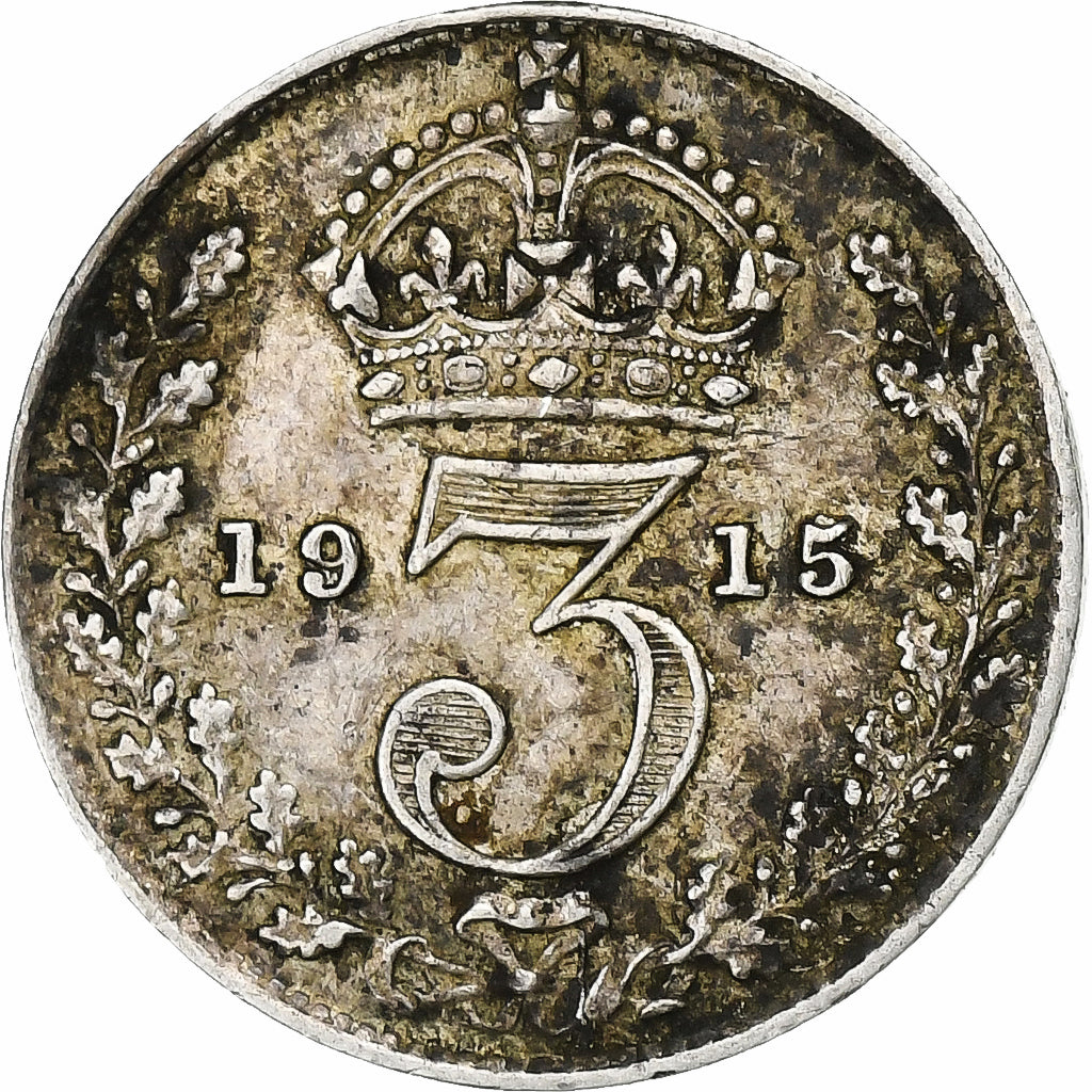 Great Britain, George V, 3 Pence, 1915, Silver, AU(50-53), KM:813