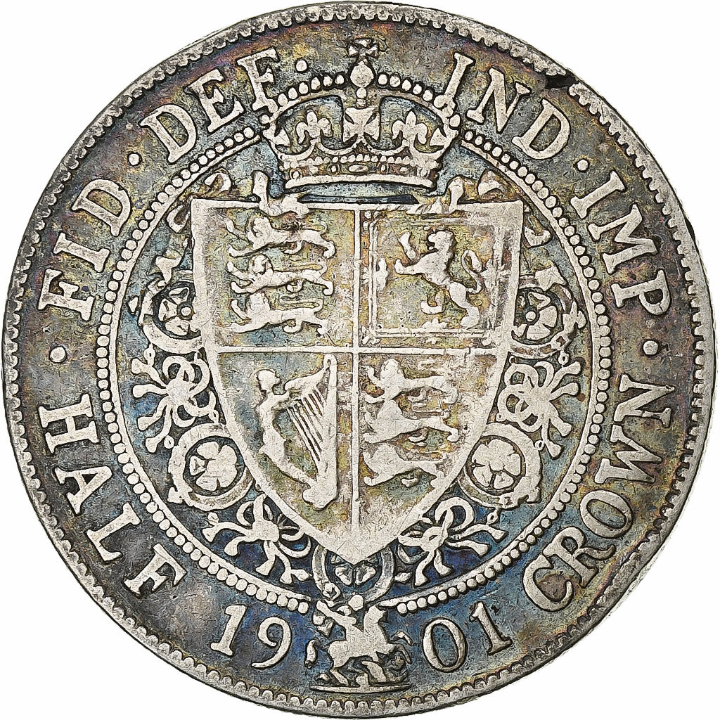 Great Britain, Victoria, 1/2 Crown, 1901, Silver, VF(30-35), KM:782