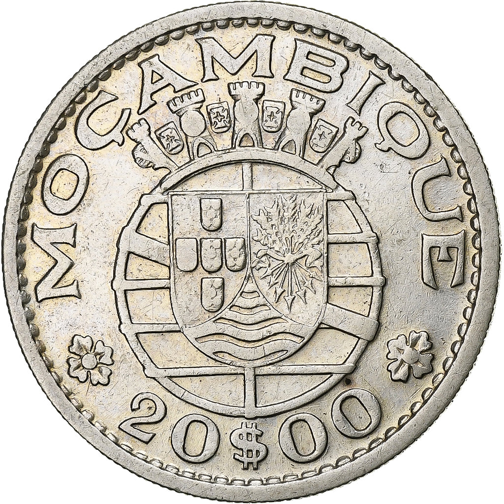 Mozambique, 20 Escudos, 1955, Silver, EF(40-45), KM:80