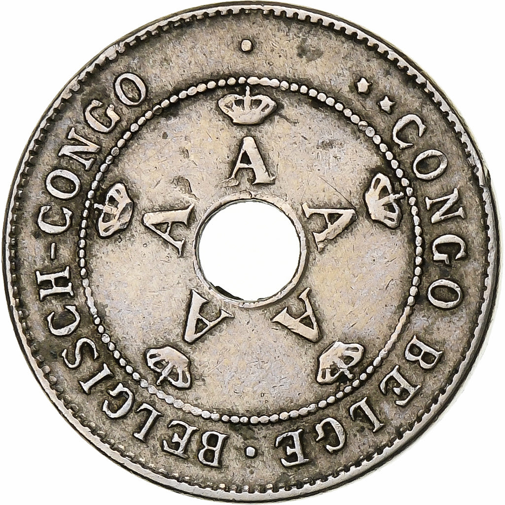 Belgian Congo, 10 Centimes, 1911, Heaton, Copper-nickel, VF(30-35), KM:18