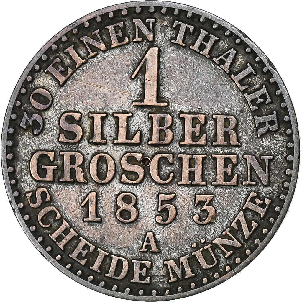 German States, PRUSSIA, Friedrich Wilhelm IV, Groschen, 1853, Berlin, Silver