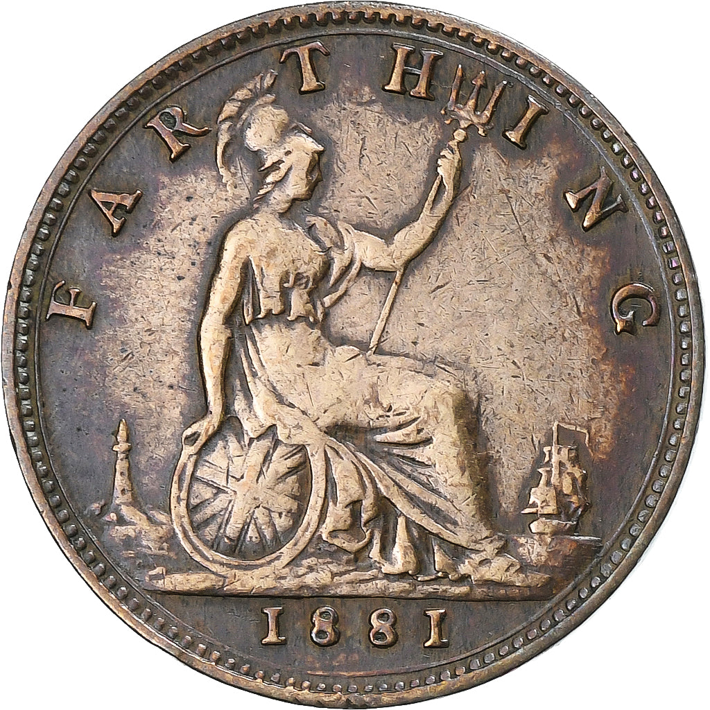 Great Britain, Victoria, Farthing, 1881, Bronze, VF(30-35), KM:753