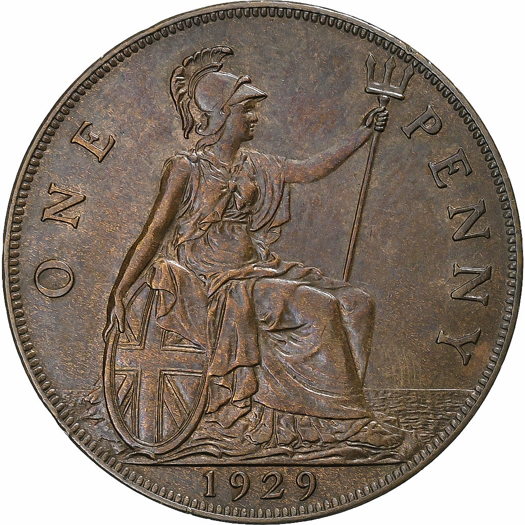 Great Britain, George V, Penny, 1929, Bronze, AU(50-53), KM:838