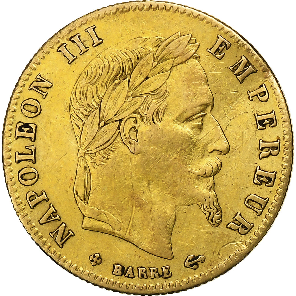 Francia, Napoleon III, 5 Francs, Napoléon III, 1863, Strasbourg, Oro, BB+