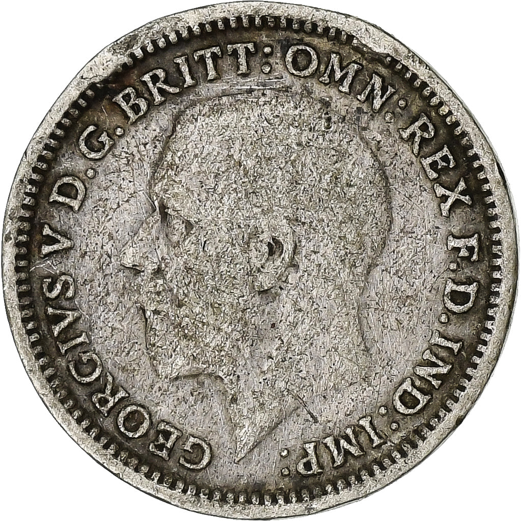 Grã-Bretanha, George V, 3 Pence, 1936, Prata, VF(30-35), KM:831