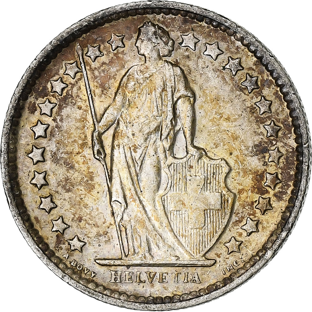 Suiza, 1/2 Franc, 1964, Bern, Plata, MBC+, KM:23