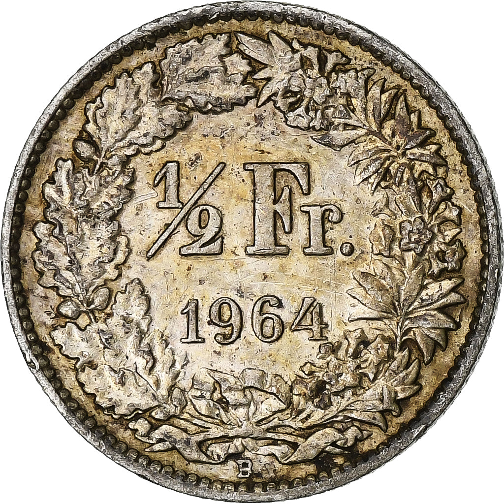 Suiza, 1/2 Franc, 1964, Bern, Plata, MBC+, KM:23
