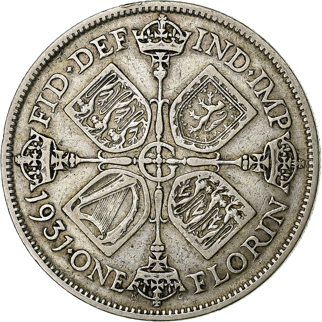 Great Britain, George V, Florin, Two Shillings, 1931, Silver, EF(40-45), KM:834