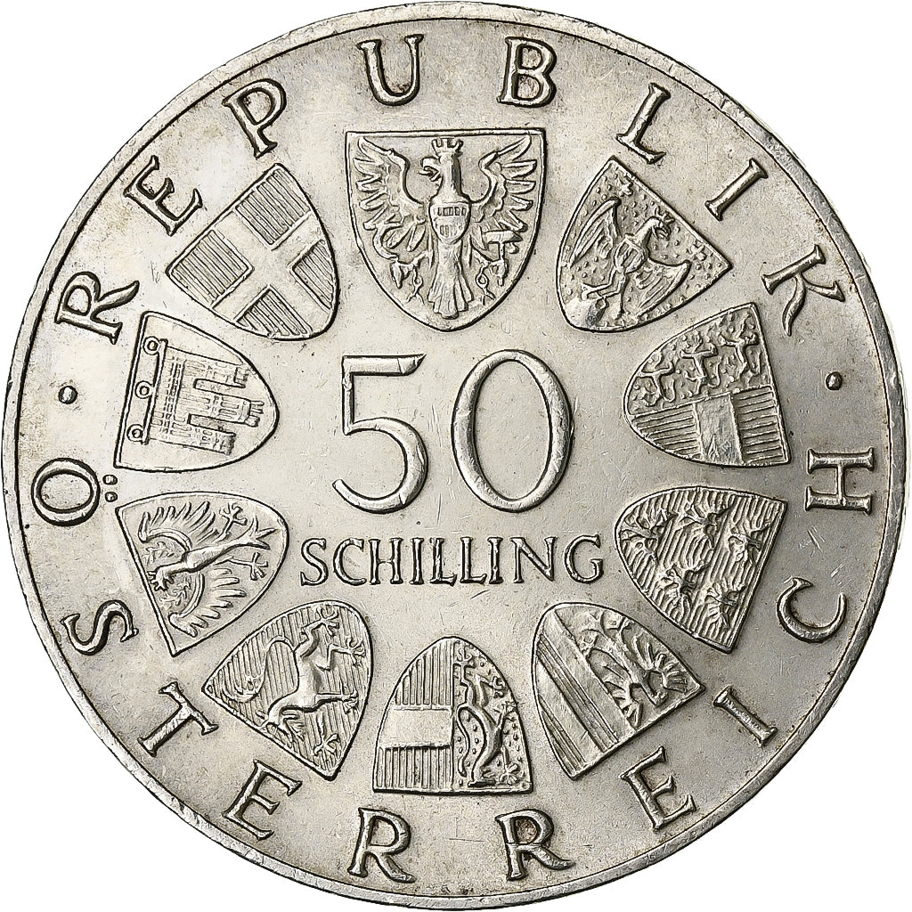 Áustria, 50 Schilling, 1966, Prata, EF(40-45), KM:2900