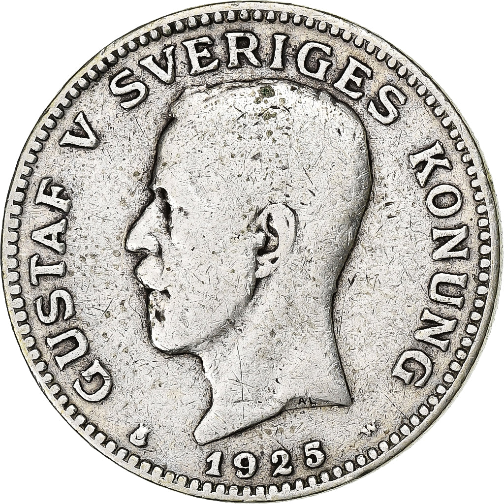 Sweden, Gustaf V, Krona, 1925, Silver, VF(30-35), KM:786.2