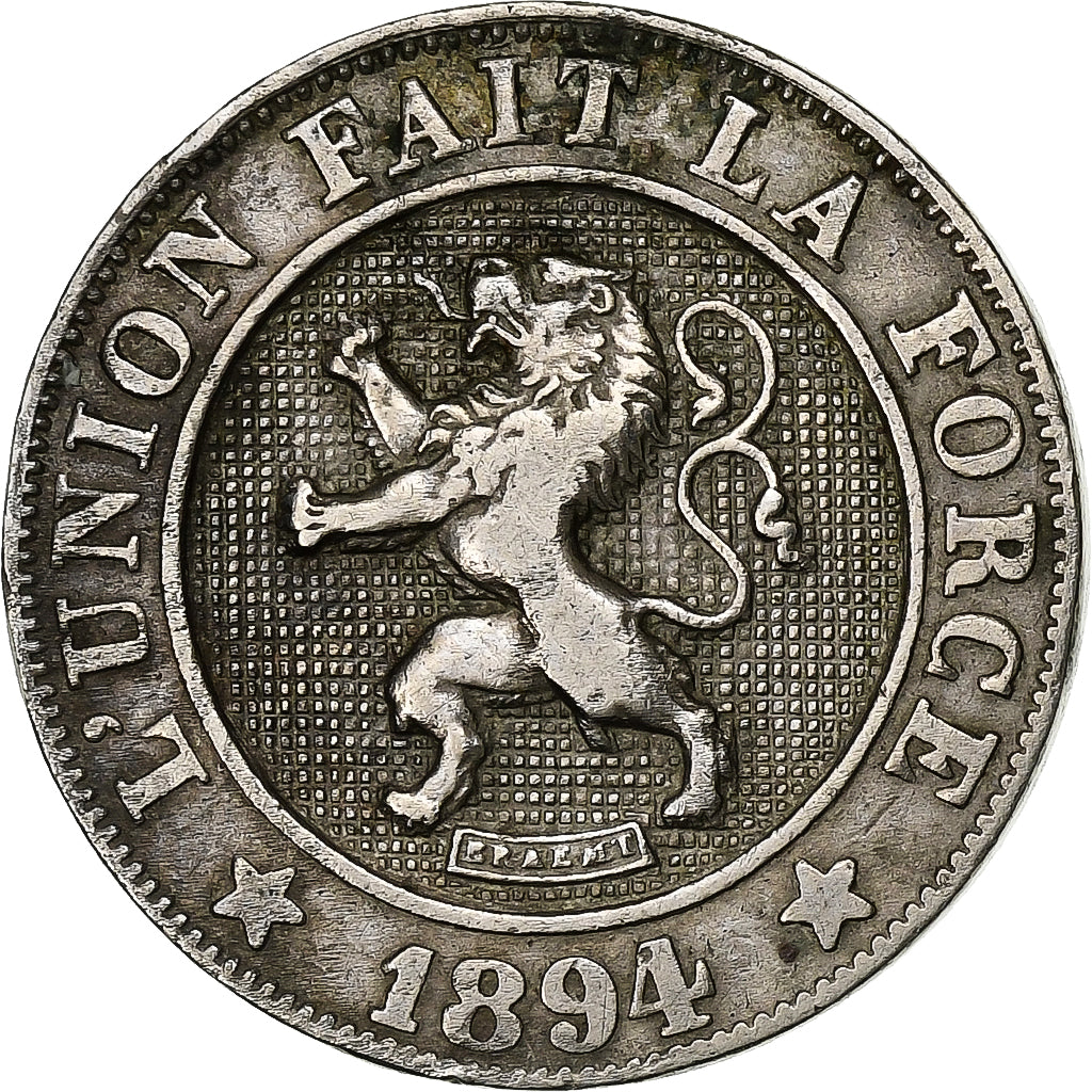 Bélgica, Leopold II, 10 Centimes, 1894, Cobre-níquel, VF(30-35), KM:42