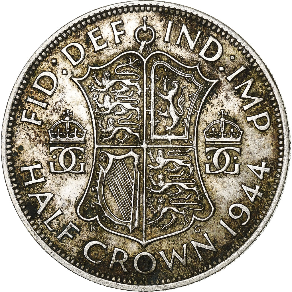 Großbritannien, George VI, 1/2 Crown, 1944, Silber, SS, KM:856